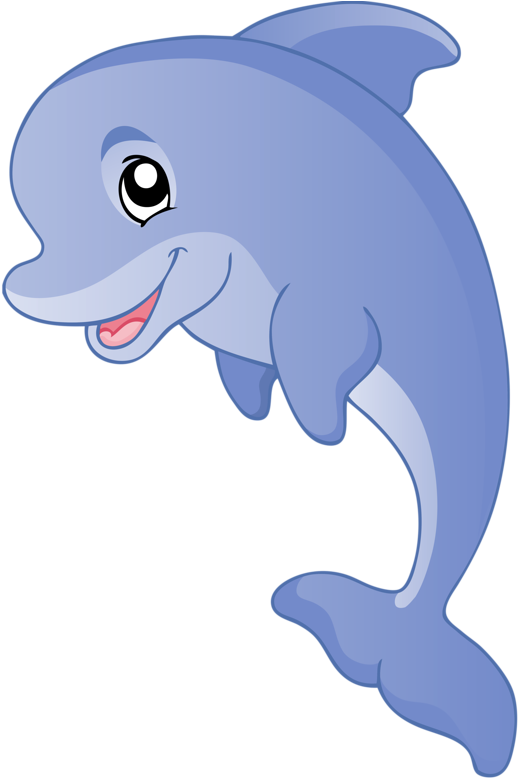 Dolphin Clipart Kid - Cartoon Dolphin Clipart Png Transparent Png (534x800), Png Download