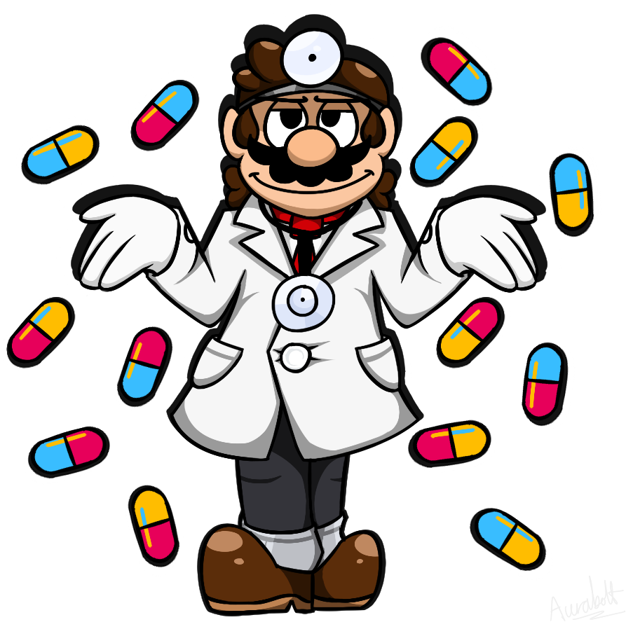 Svg Black And White Download Dr Mario S Got A Pill - Brentalfloss Dr Mario Clipart (1000x913), Png Download