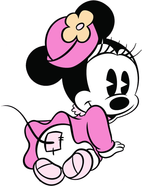 Baby - Baby Minnie Mouse In Diaper Clipart - Png Download (505x675), Png Download