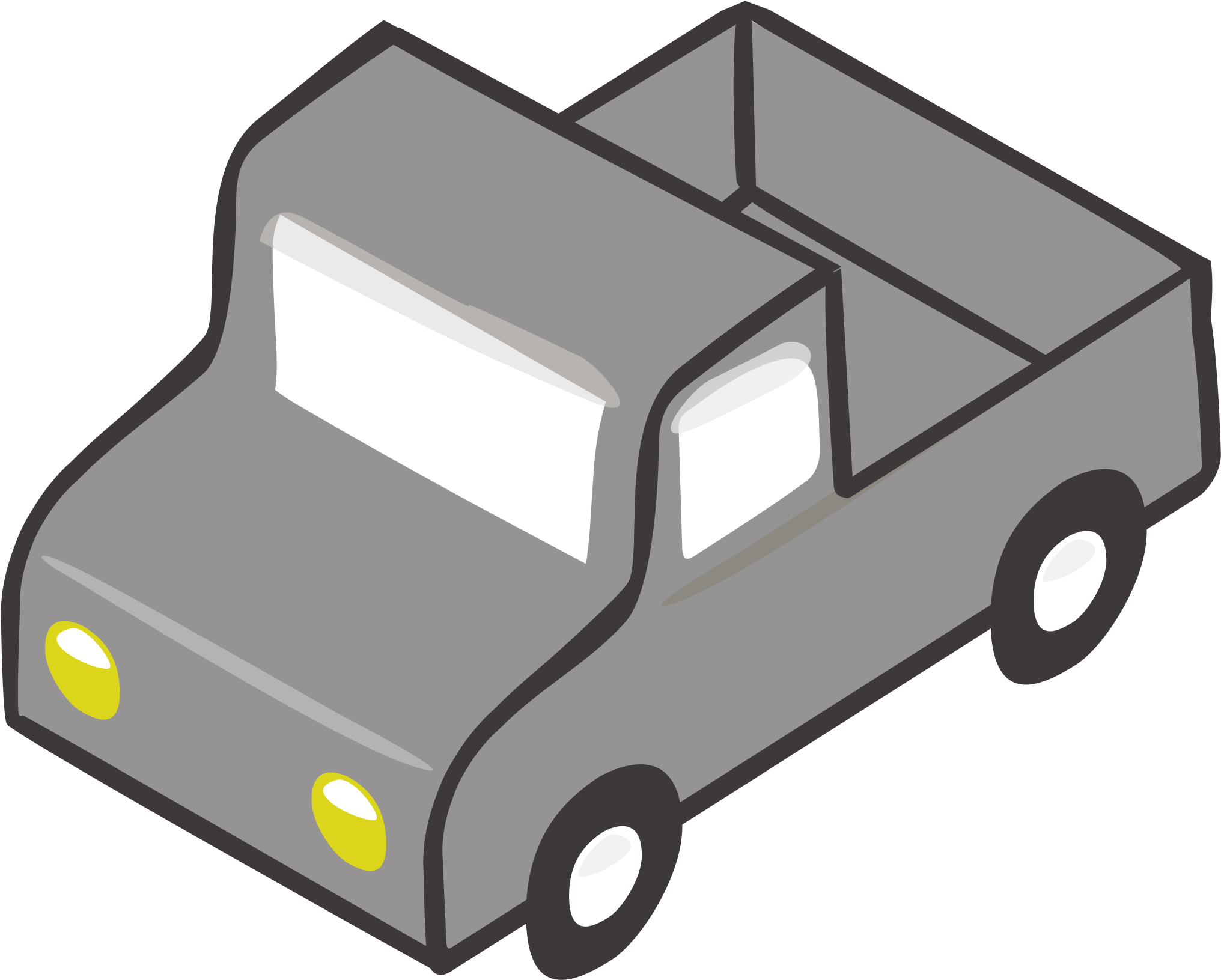 Pickup Truck Car Van Toyota Hilux Motor Vehicle - Gray Truck Clipart - Png Download (933x750), Png Download
