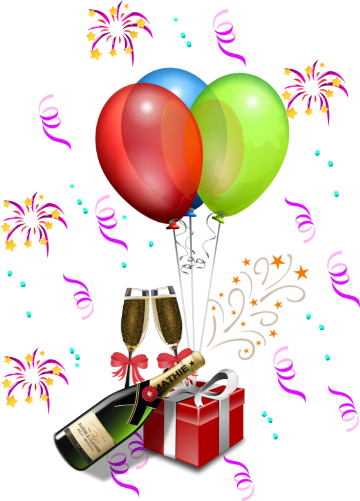 Party Decoration Transparent Clipart - New Year Celebration Png (800x1076), Png Download