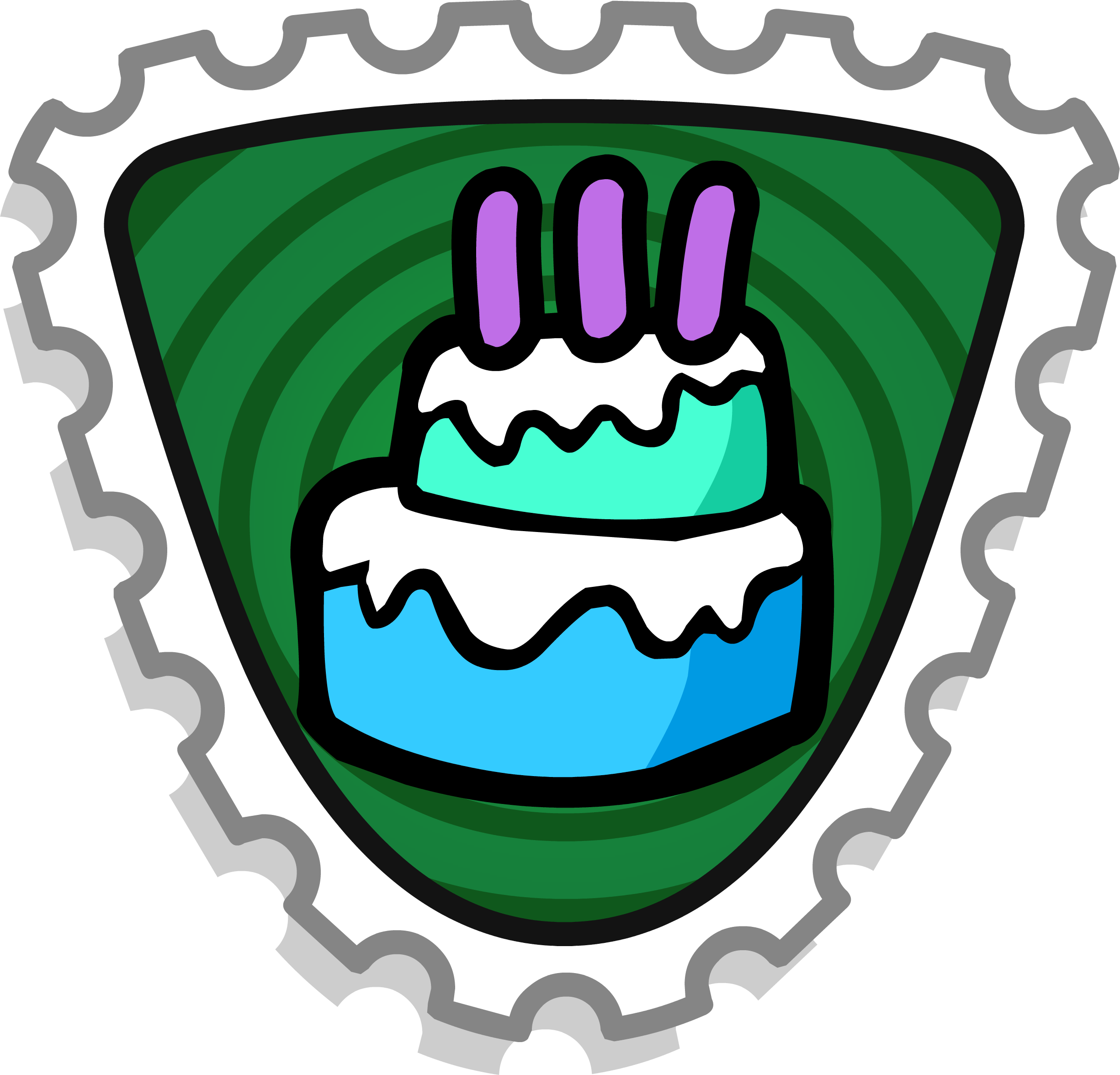 Celebration Stamp - Club Penguin Stamps Clipart (2451x2352), Png Download