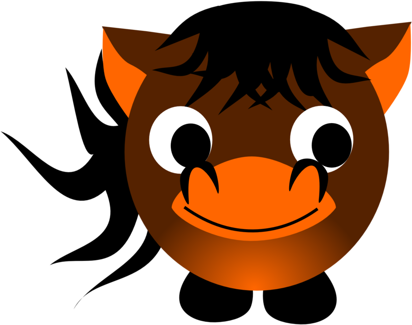 Chinese Zodiac Horse - Cartoon Horse Shower Curtain Clipart (958x958), Png Download