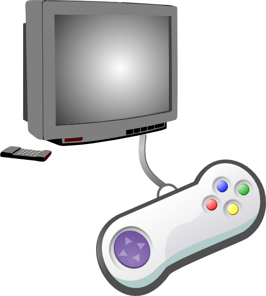 Television - Clip - Video - Play - Video Games Clip Art - Png Download (540x600), Png Download