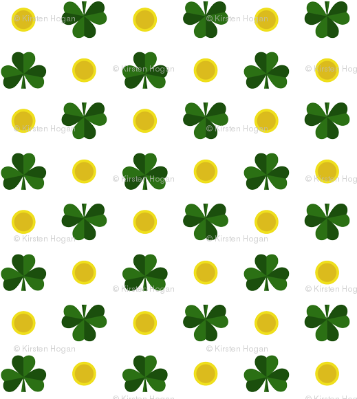 Saint Patrick's Day, Clover Coins And Clover Fabric Clipart (530x588), Png Download