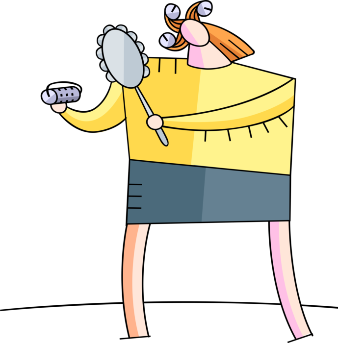 Hair Curling With And Clipart (689x700), Png Download