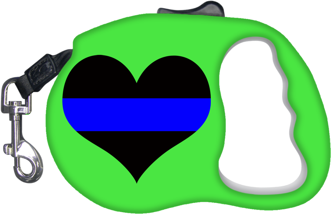 Thin Blue Line Heart Dog Leash Clipart (1155x1155), Png Download
