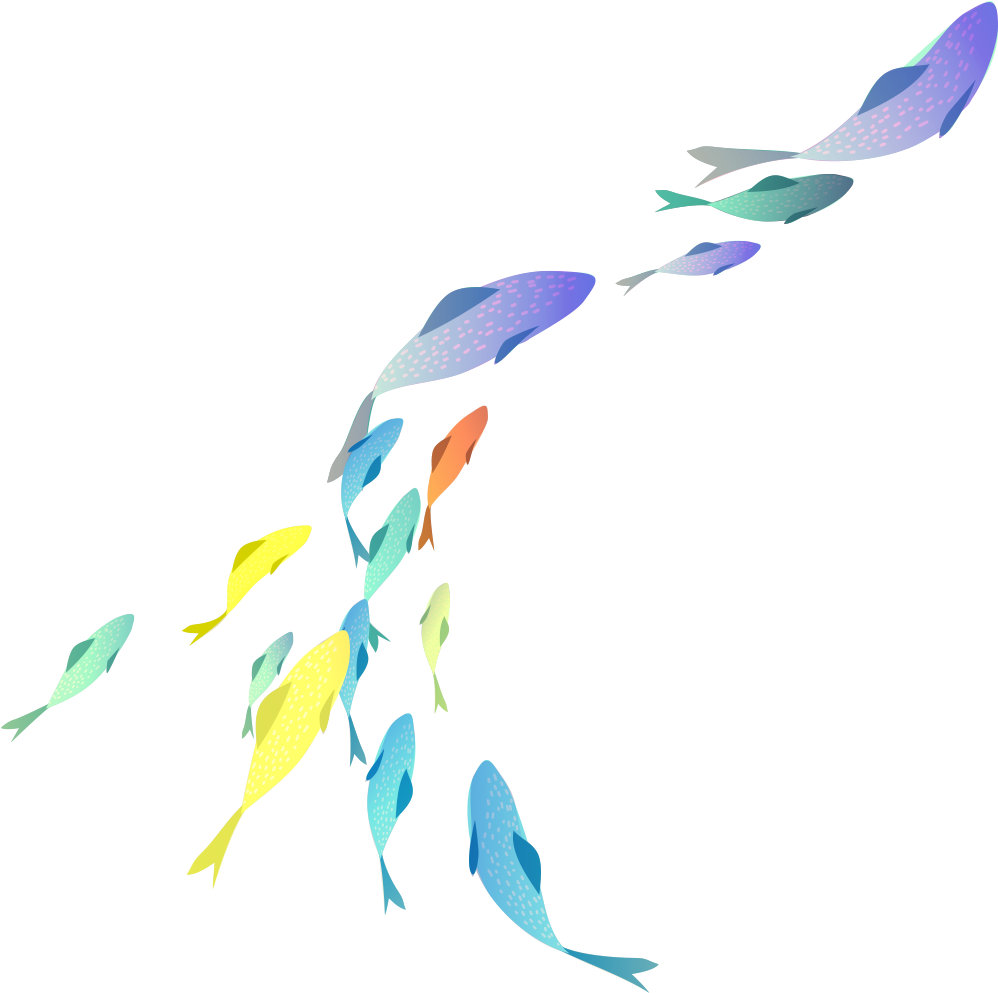 This Is A Sticker Of A Group Of Fish Clipart (1000x1000), Png Download