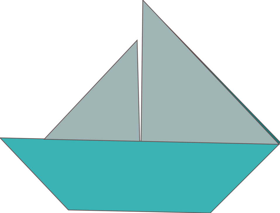 Origami Sailboat Clipart (958x730), Png Download
