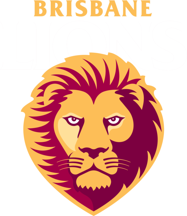 Brisbane Lions Logo, White Letters Clipart (608x700), Png Download