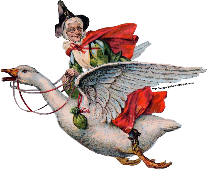 The Figure Of Mother Goose Is The Imaginary Author Clipart (671x574), Png Download