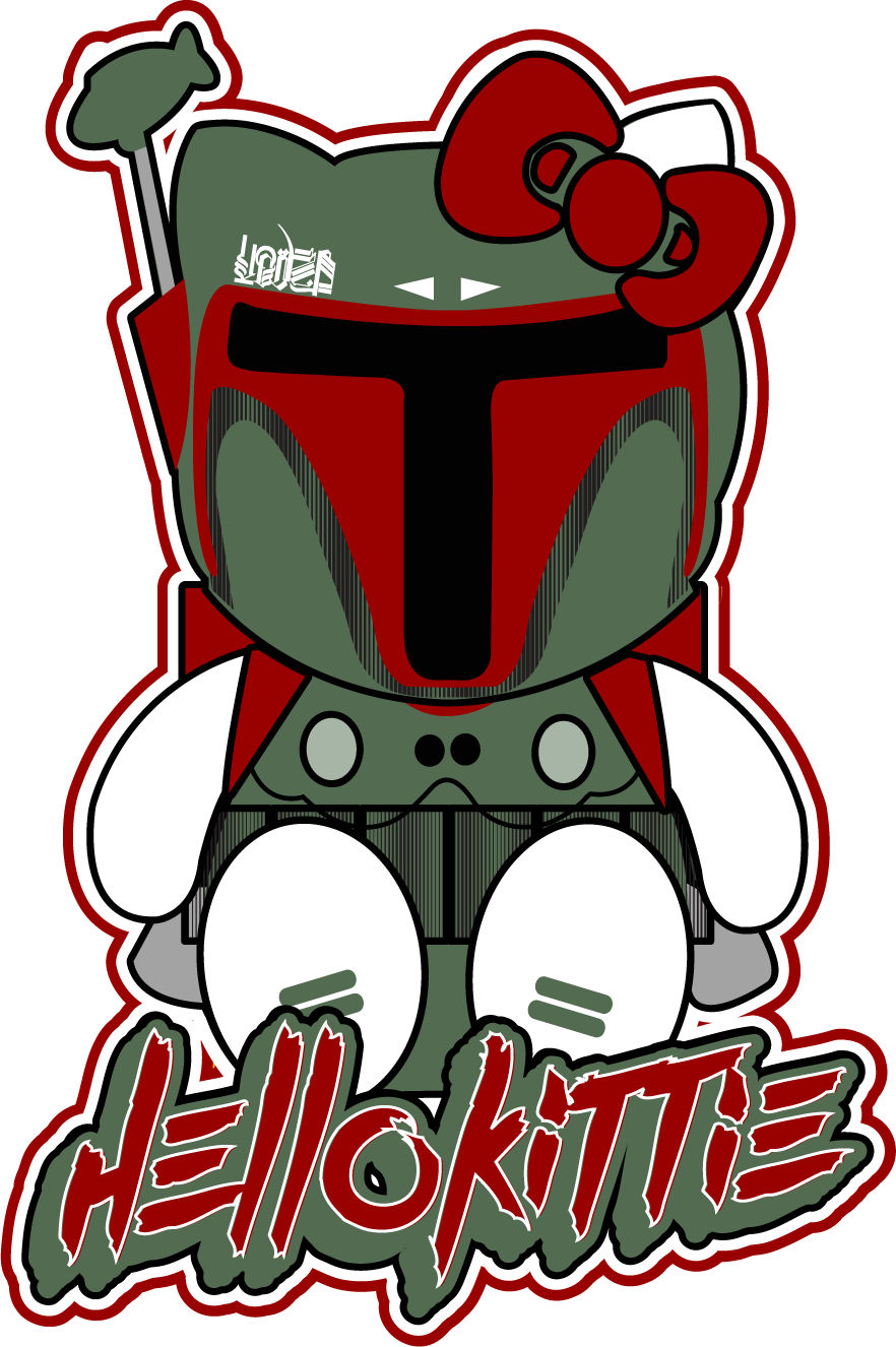 New Hello Kitty X Boba Fett Shirts Clipart (882x1326), Png Download