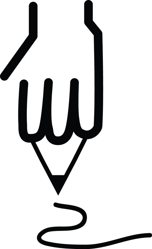 A Hand Holding A Pencil Drawing An An Image Clipart (489x800), Png Download