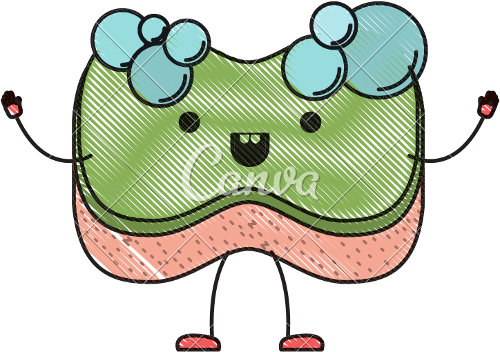 Kawaii Cartoon With Bubbles Clipart (800x800), Png Download