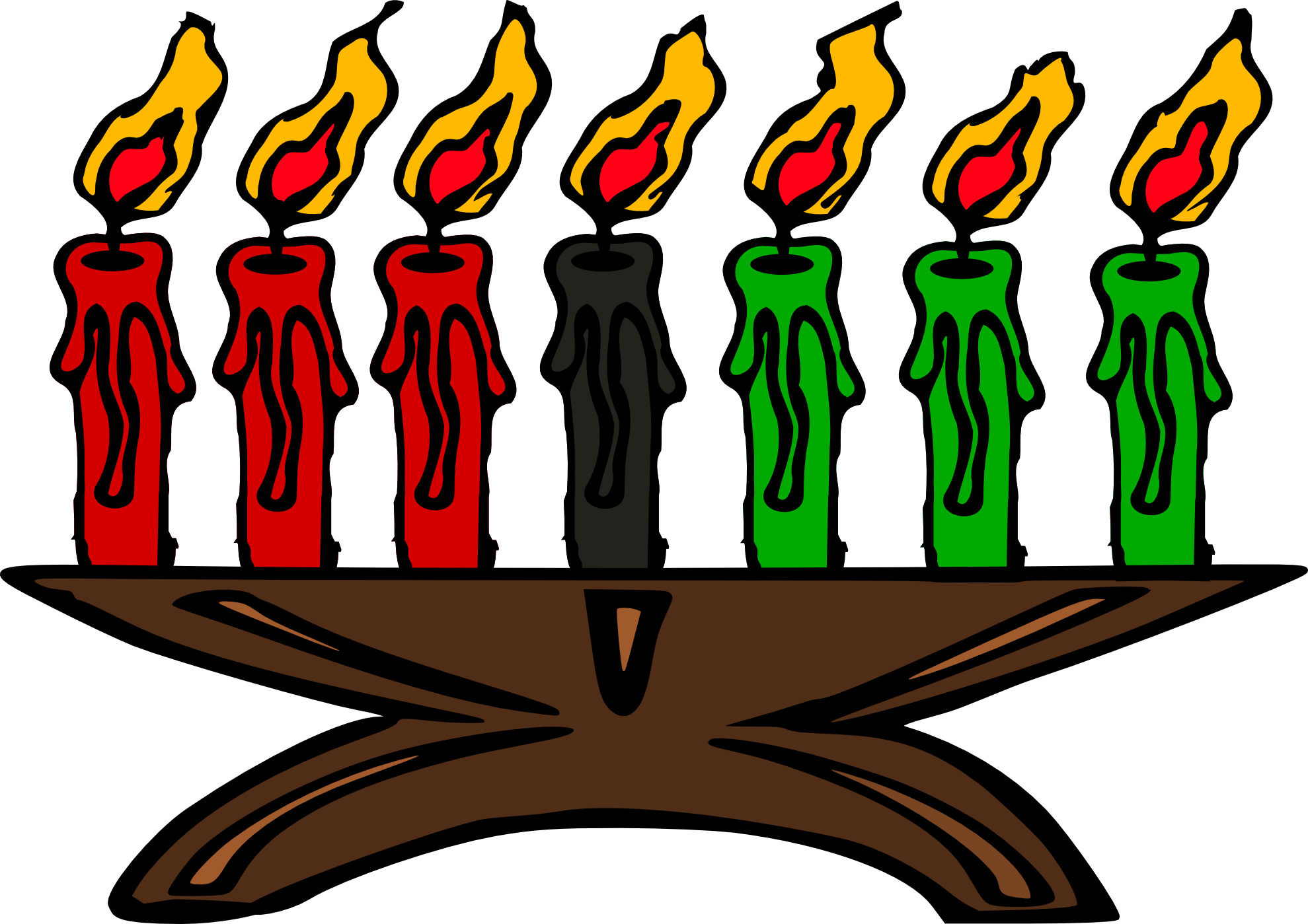 Kwanzaa Candles Kinara Coloring Book Colouring Black Clipart (1979x1399), Png Download