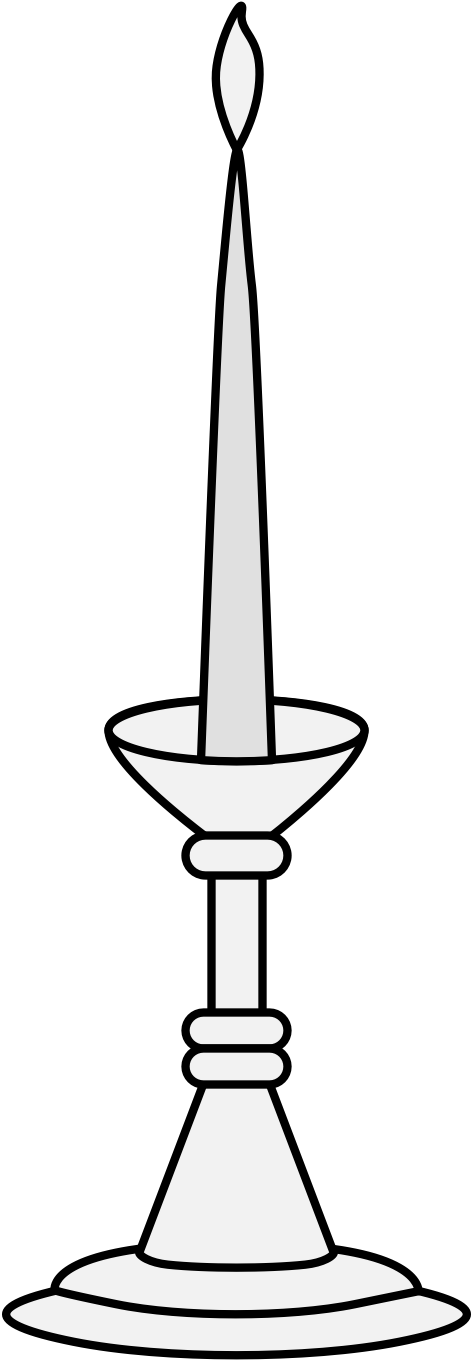 Candle Enflamed On A Candlestick Clipart (487x1387), Png Download