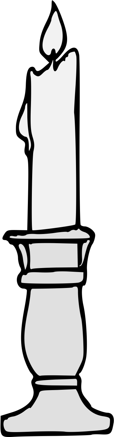 Candle Enflamed On A Candlestick Clipart (417x1424), Png Download