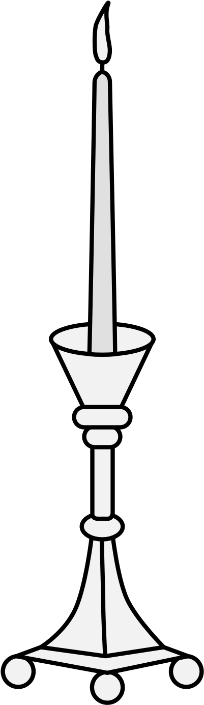 Candle Enflamed On A Candlestick Clipart (412x1406), Png Download
