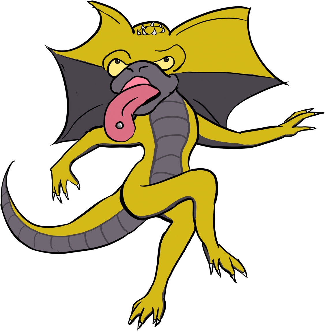 Tongue'zma Is A Ruthless Tyrant Frilled Lizard Queen Clipart (1200x1320), Png Download