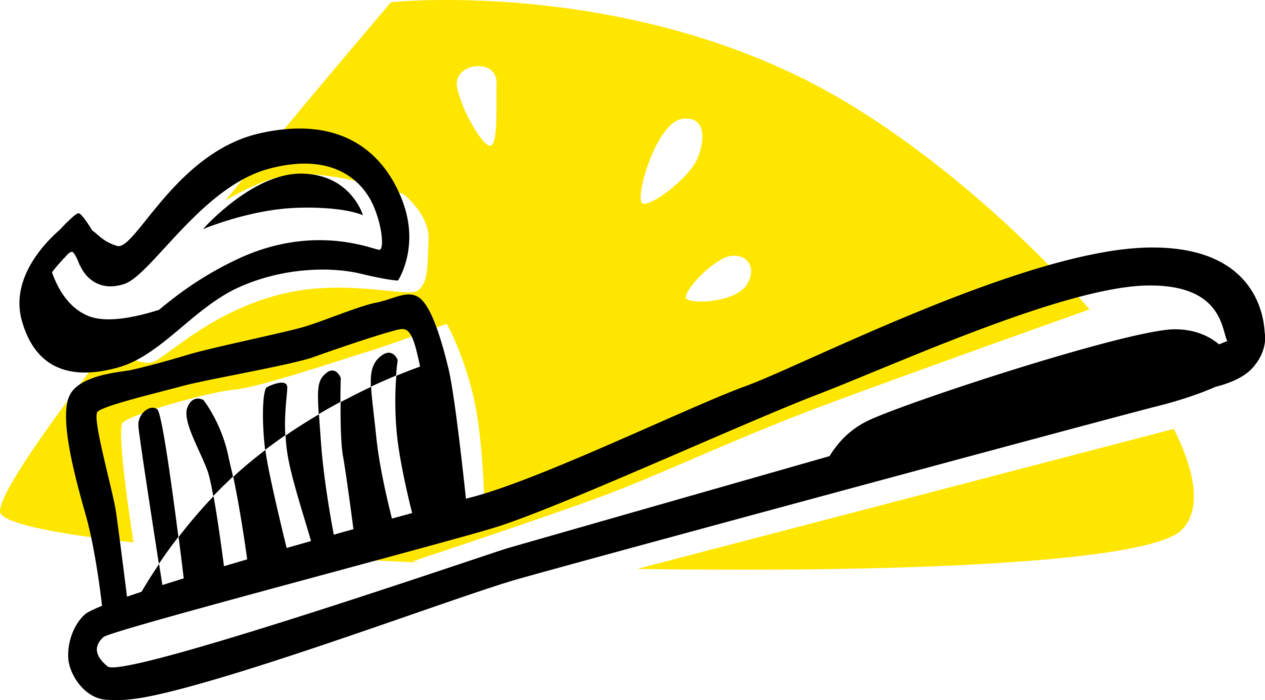 Cleans And Brushes Teeth Clipart (1265x700), Png Download