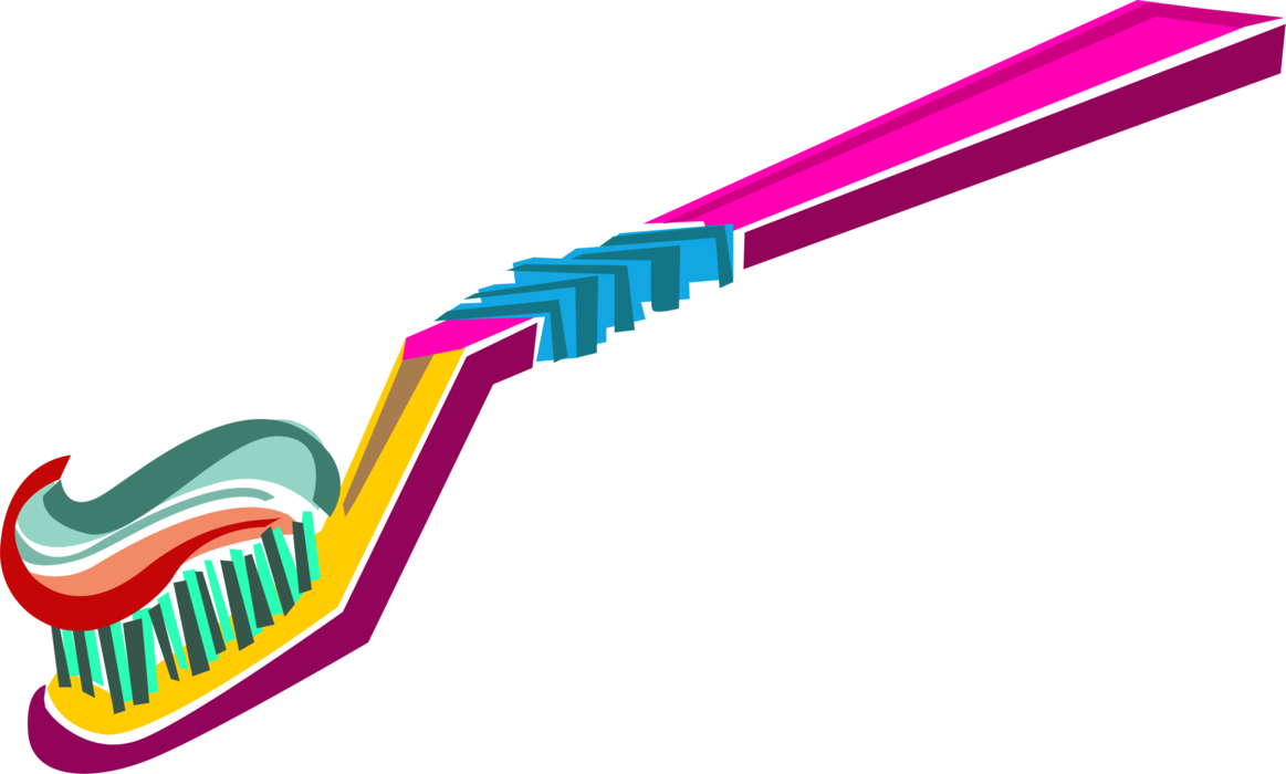 Cleans And Brushes Teeth Clipart (1163x700), Png Download