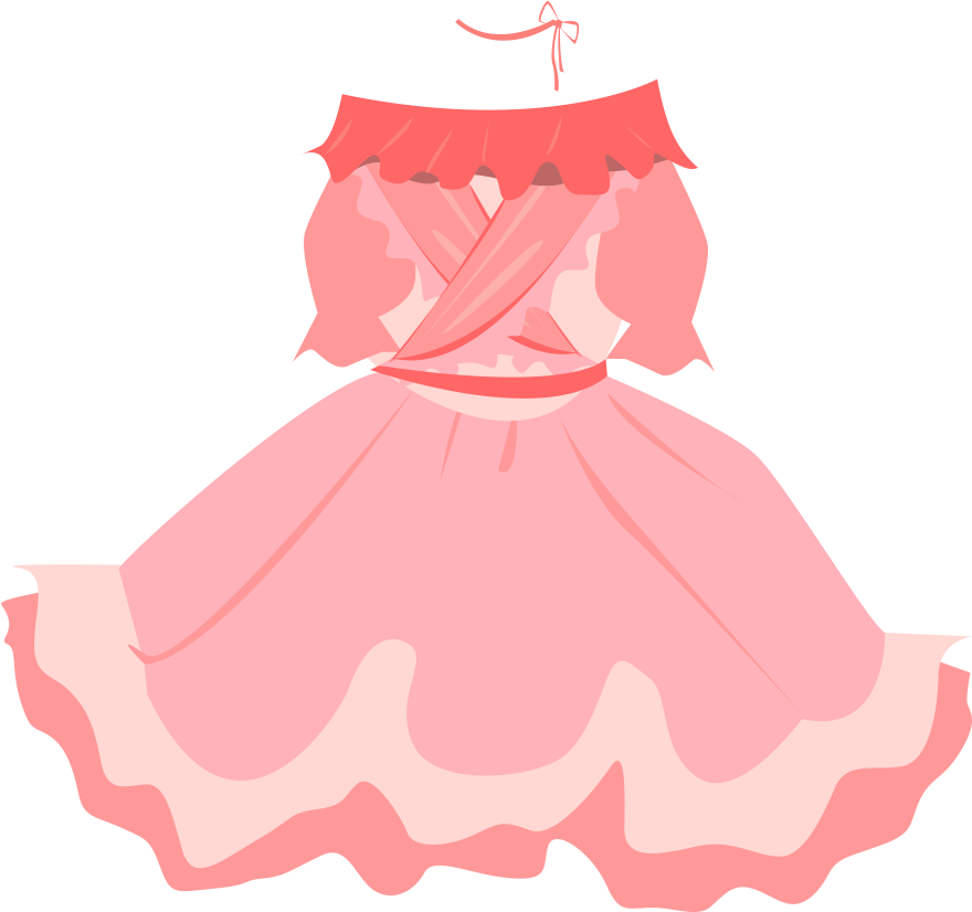 Dress Pink Princess Transprent Png Free Download Clipart (990x1031), Png Download