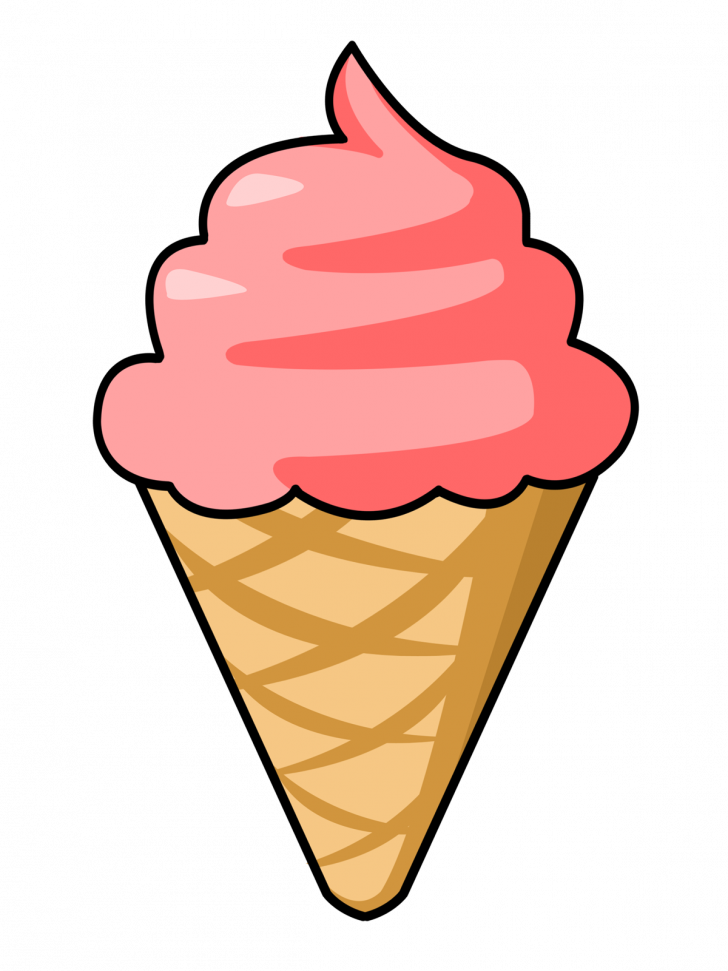 Medium Size Of Ice Cream Cone Coloring Free Page Of Clipart (728x971), Png Download