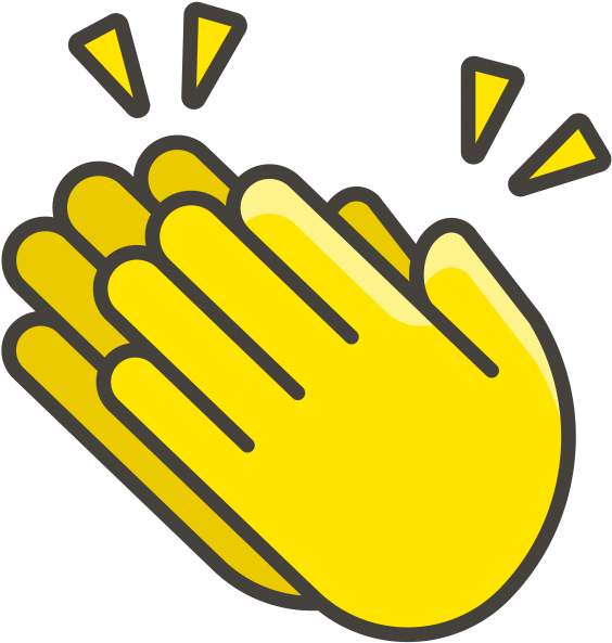 Clapping Hands Emoji Clipart (866x650), Png Download