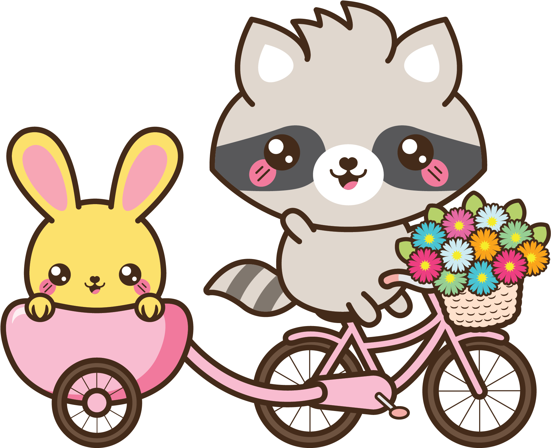 Raccoon Bunny Clipart (2030x1674), Png Download