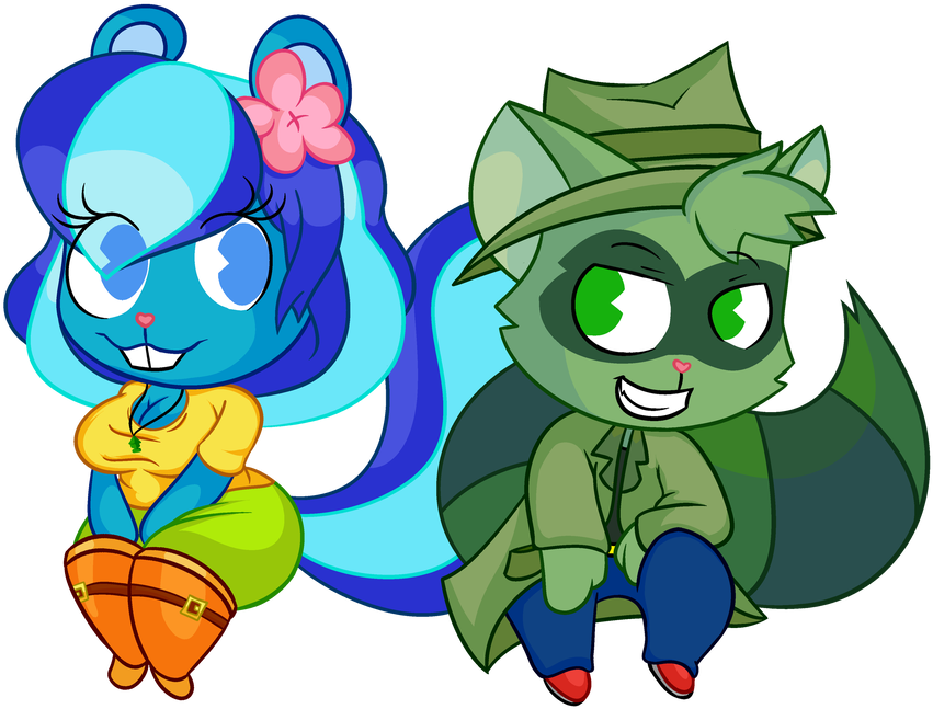 A Skunk And A Raccoon Clipart (1000x799), Png Download