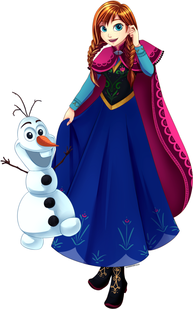 Anna And Olaf From Frozen Clipart (742x1077), Png Download