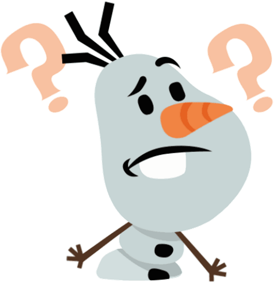 What Confused Olaf Snowmanfreetoedit Clipart (922x952), Png Download
