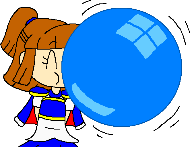 Arle And Her Blue Bubble Gum By Pokegirlrules Clipart (662x513), Png Download
