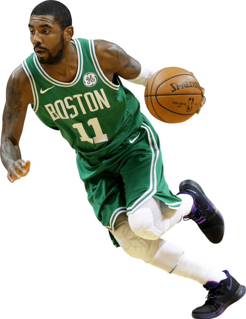 kyrie irving steps on celtics logo