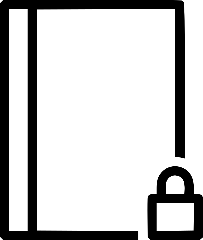 Lock Read Secure Protect Svg Png Icon Ⓒ Clipart (830x980), Png Download