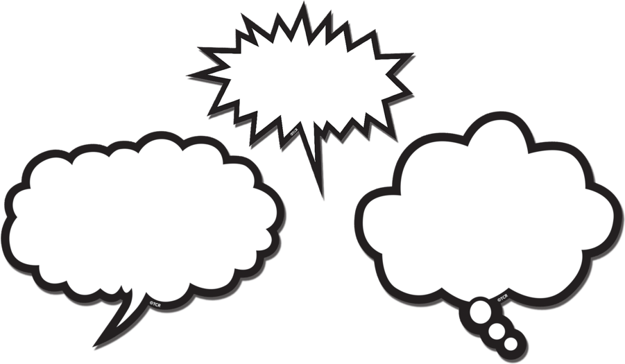 Black & White Speech Bubbles Magnetic Accents Clipart (900x900), Png Download