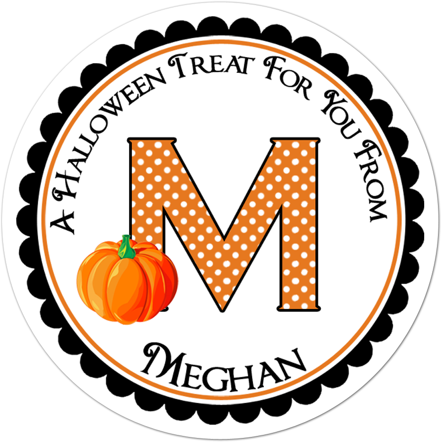 Monogram Pumpkin Personalized Sticker Clipart (1000x1000), Png Download