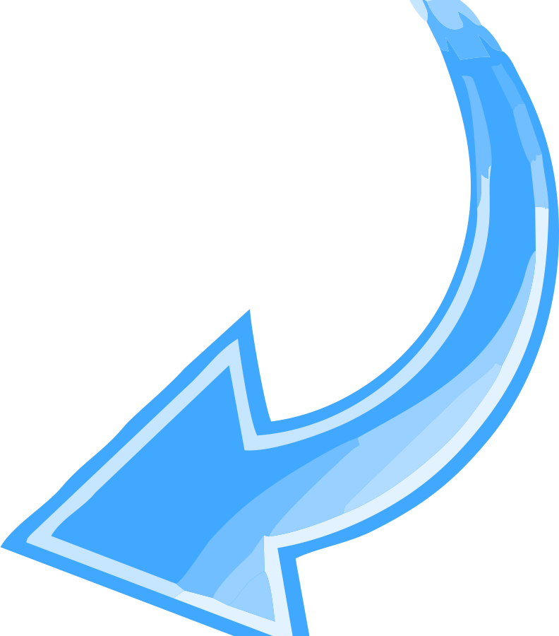 Blue Curved Arrow Pointing Left Clipart (792x900), Png Download