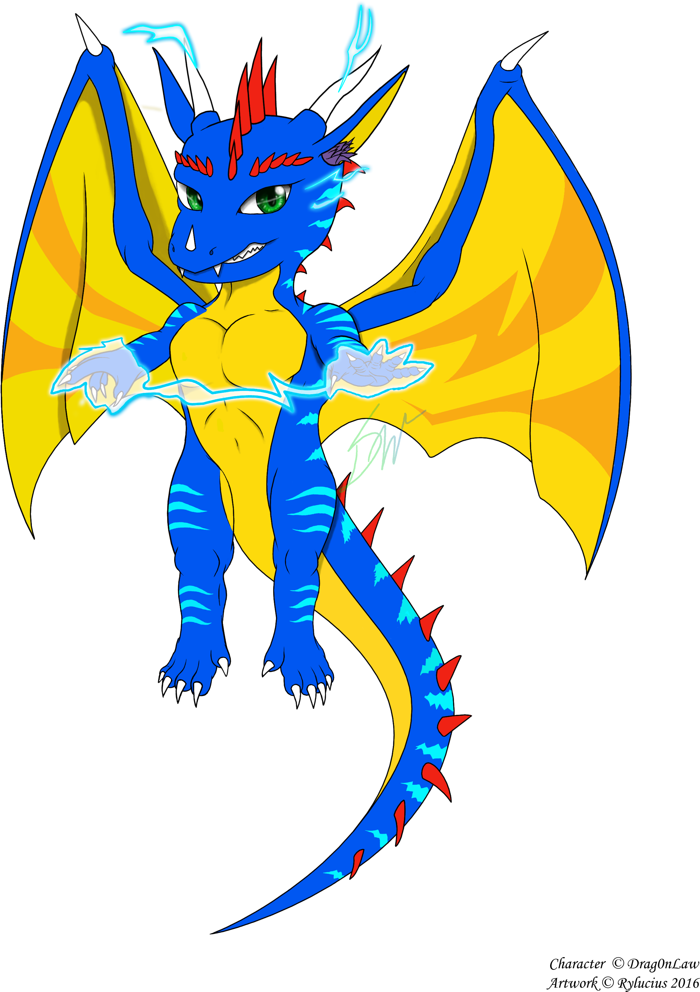[k] Lightning Chibi Dragon Clipart (2550x3300), Png Download