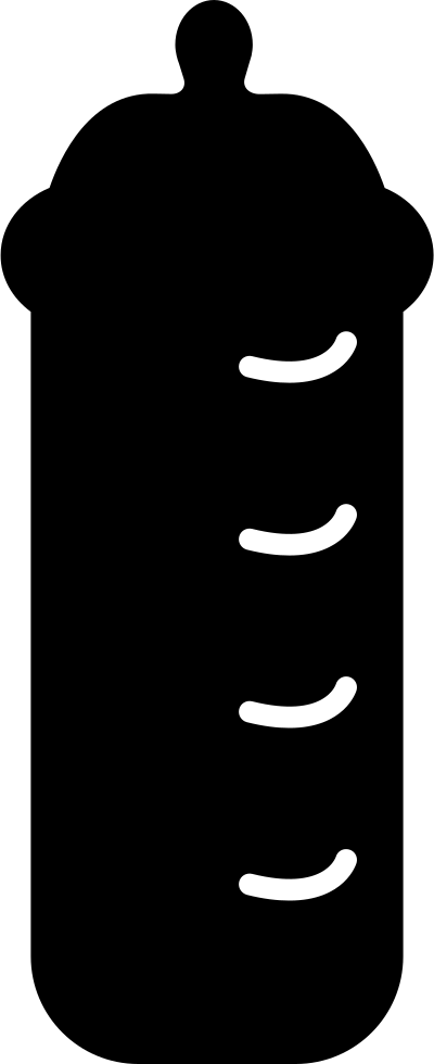 Baby Bottle In Black Version Clipart (400x980), Png Download
