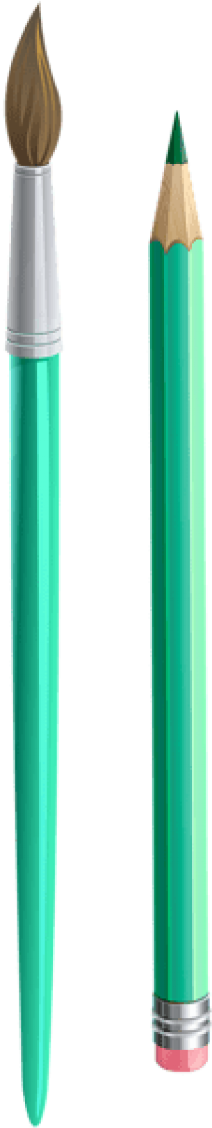 Free Png Download Brush And Pencil Clipart Png Photo Transparent Png (480x1715), Png Download