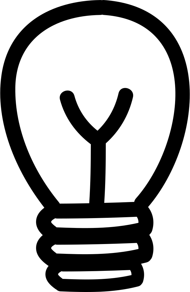 Lightbulb Hand Drawn Symbol Comments Clipart (638x980), Png Download