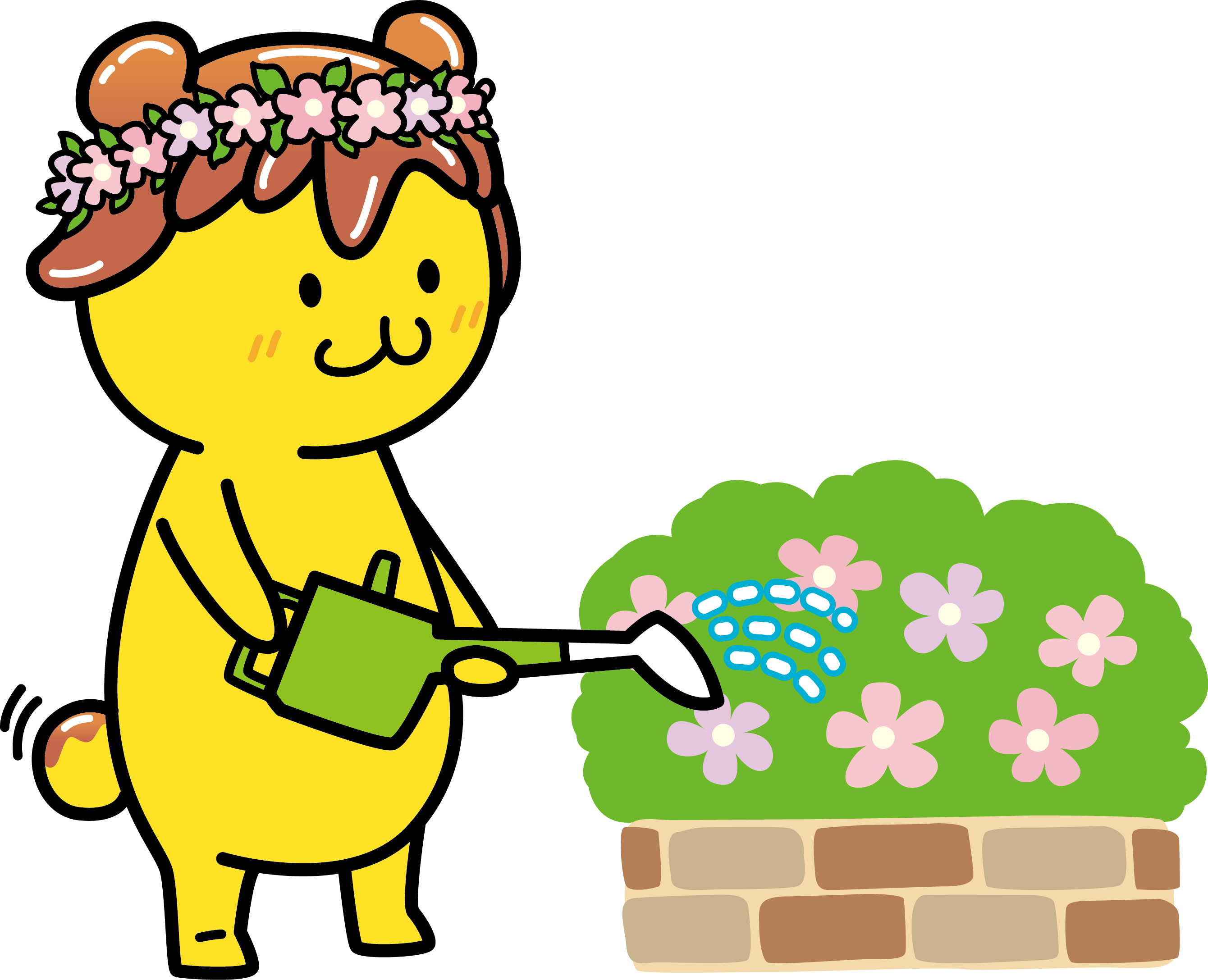 It Is Watering In Flower Bed Clipart (2680x2175), Png Download