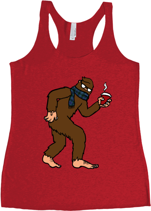 Hipster Sasquatch Racerback Tank Top Clipart (852x762), Png Download