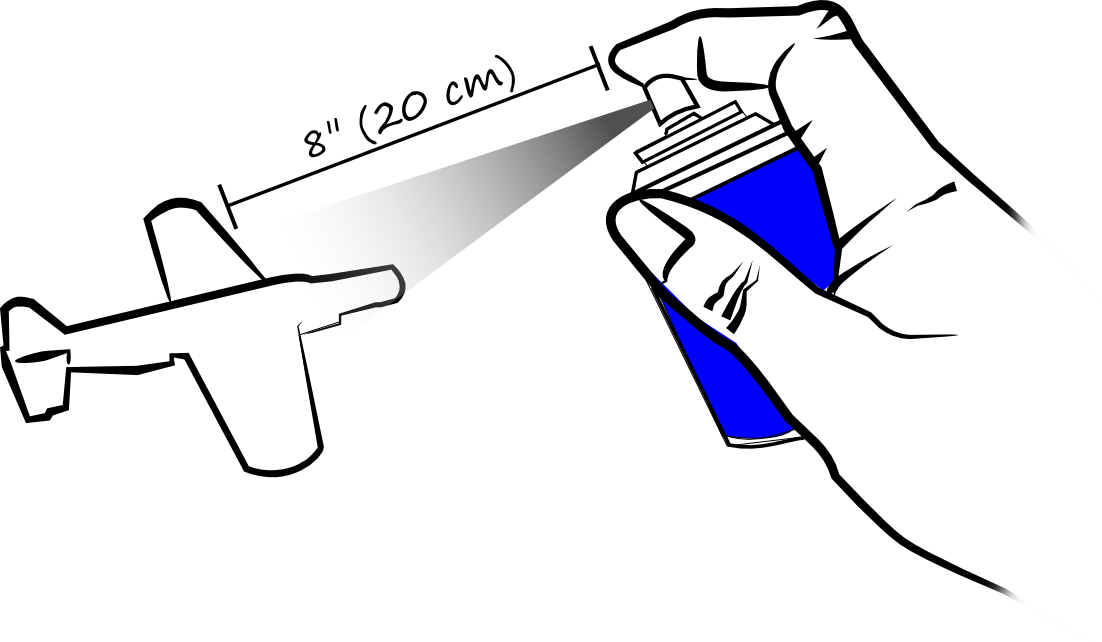 Keep The Spray Can At Least 8" From The Model Surface Clipart (1102x642), Png Download