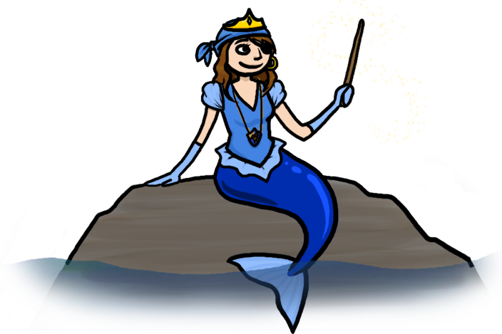Mermaid Pirate Wizard Princess Adobe Photoshop Cs2 Clipart (704x469), Png Download
