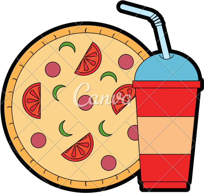 Pizza Clip Soda - Png Download (800x800), Png Download