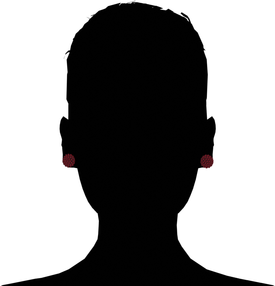 Red 3d Printed Stud Earrings Clipart (1000x1000), Png Download