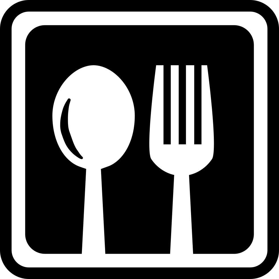Restaurant Cutlery Symbol In A Square Comments Clipart (980x980), Png Download