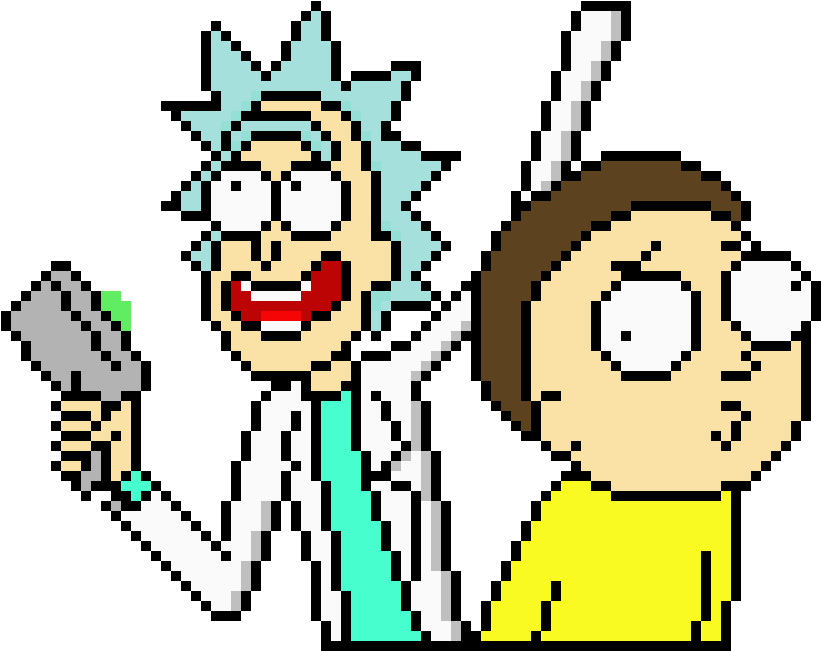 Rick And Morty Pixel Art Clipart (840x650), Png Download